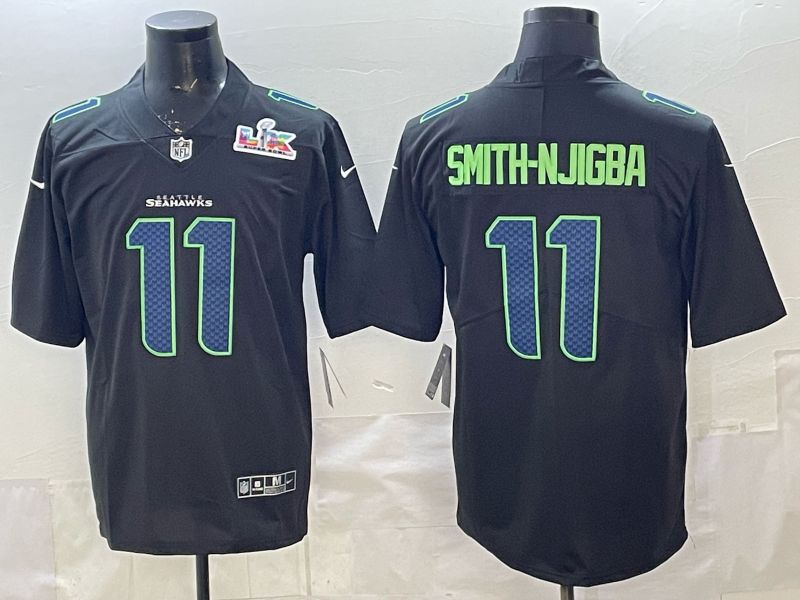 Men 2026 Seattle Seahawks #11 Smith-Njigba Black Nike Limited NFL Jersey 012